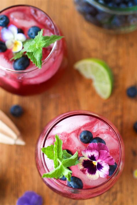 Refreshing Blueberry Gin Cocktail Simple Gin Fizz Recipe Sprig And Spoon