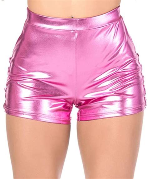 Shiny Booty Shorts Spring Outfits Casual Metallic Shorts Hot Pants