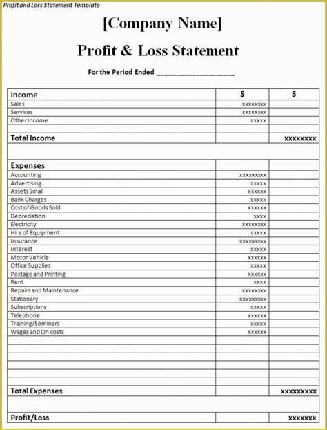 55 Restaurant Profit And Loss Statement Excel Template Free Heritagechristiancollege