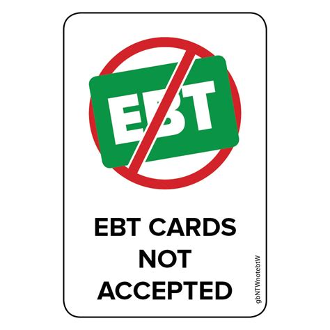 EBT Card Not Accepted Decal - White | GetBranded.com