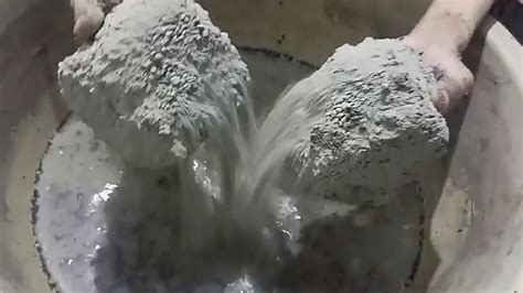 Asmr Smashing Of Gritty Cement Pure Charcoal Dry Water Crumbling