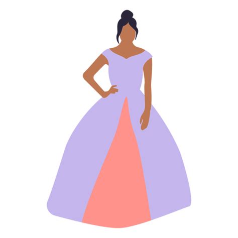 Diseño Png Y Svg De Chica En Vestido De Fiesta Morado Para Camisetas