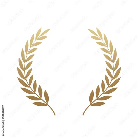 golden laurel wreath transparent background  element award design