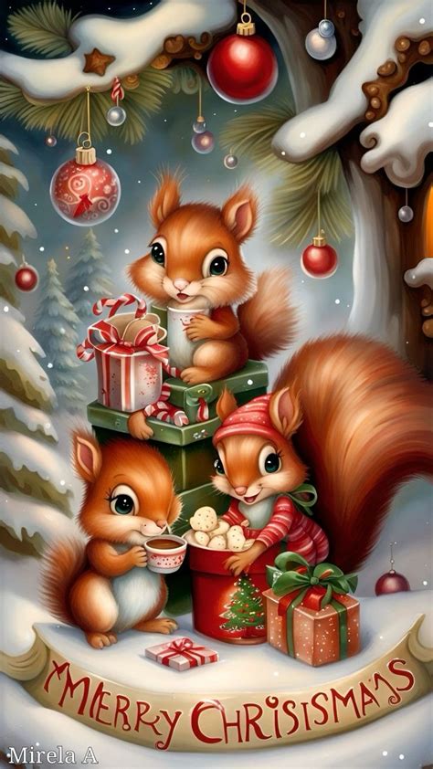 Squirrels Love Christmas Too 🎄🐿️🎄 | Merry christmas images, Merry ...