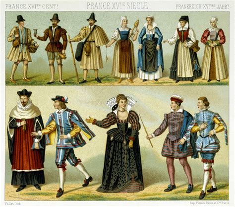 Século Xvi É Que Ano - Figurinos da nobreza e trajes populares da França no século XVI. Placa ...