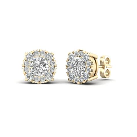 Diamond2Deal - 10k Yellow Gold Diamond Round Stud Earrings For Women (0 ...