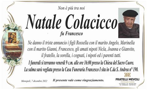 Necrologio Natale Colacicco