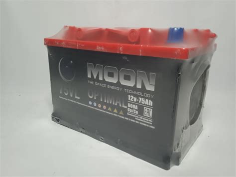 Аккумулятор 6 СТ 75 MOON (п. т. 650А) Станд. п. п. 276x175x190