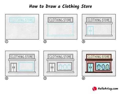 How to Draw a Clothing Store - HelloArtsy