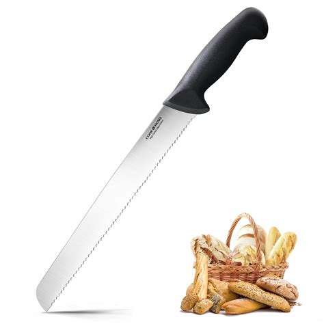 cook  home   serrated bread knife wavy edge bread slicer knife