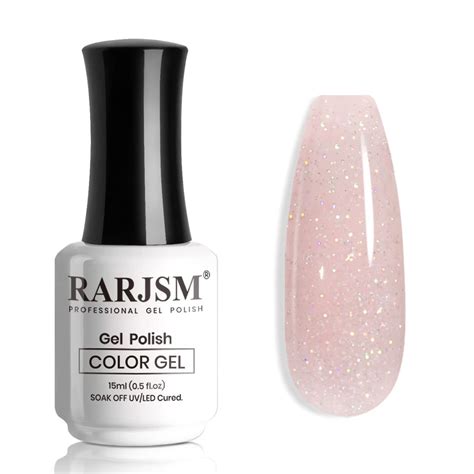Amazon RARJSM Esmalte De Gel Rosa Nude Brillo Iridiscente Brillo Iridiscente Tono De