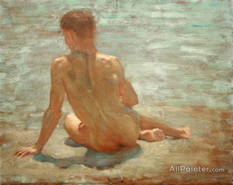 Henry Scott Tuke Sketch Of A Nude Youth Oil Painting Reproductions For