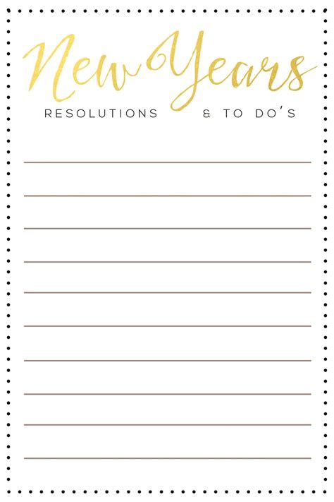 New Years Resolutions
