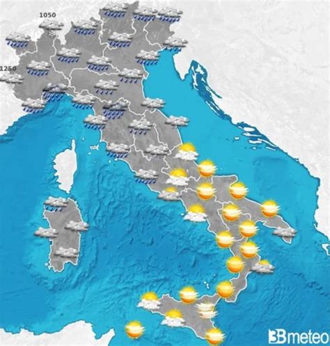 Meteo vortice di maltempo tra lunedì e martedì con pioggia e temporali