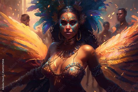 Carnival Latina Dancer Queen Of Carnival Ai Generative Stock Illustration Adobe Stock