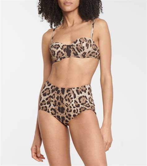 Leopard Print Bikini Top In Beige Dolce Gabbana Mytheresa