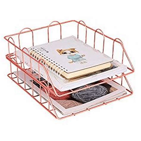 Pro Space Stackable Letter Trays Wire Mesh Paper Book File Organizer