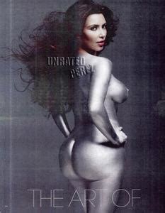 Kim Kardashian S Bare Boobs Ass Painted Silver W Mag ADDS
