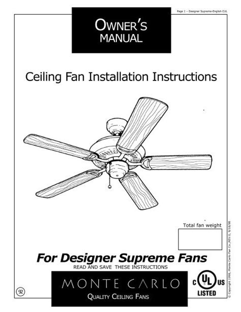 Ceiling Fan Installation Instructions | Review Home Decor