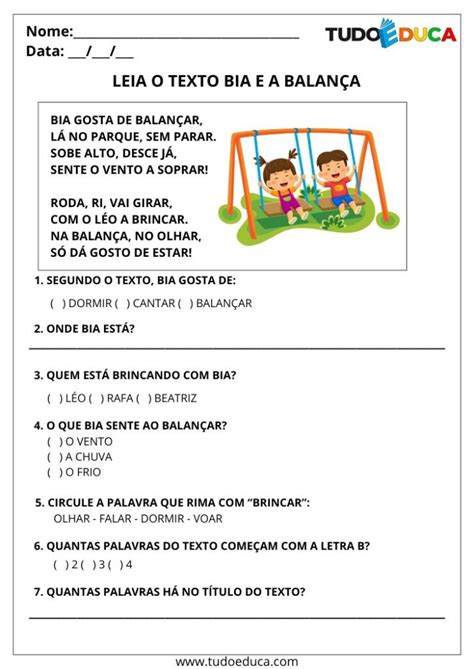 Leitura E Interpretacao De Textos - 3 Atividades de Leitura e Interpretação de Texto