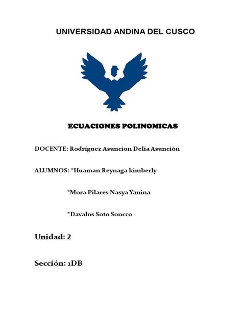 Ecuaciones Polinómicas Pdf
