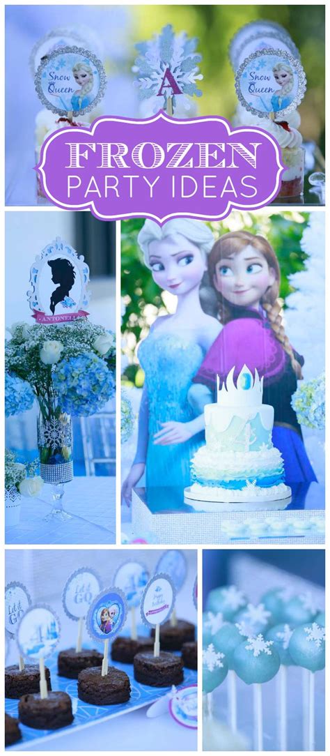 Frozen Birthday Party Ideas Including Cake Cupcakes And Decorations