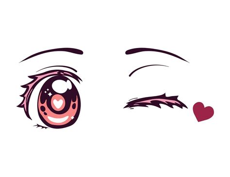 anime wink eye 10507411 Vector Art at Vecteezy