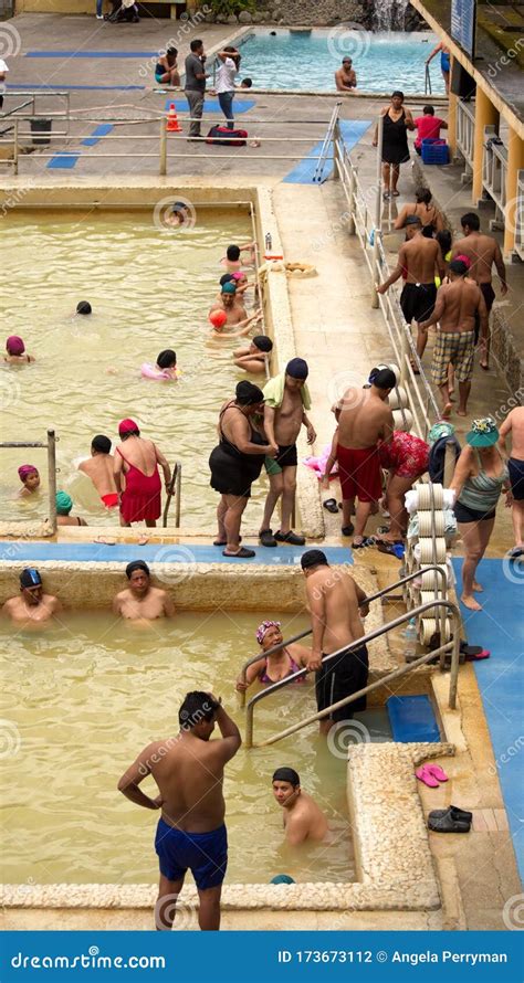 People Bathing In A Hot Spring Editorial Photography Image Of Ecuadorian Tourism