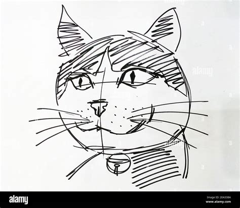 Stroke Drawing Copic Markers Art Funny Cat Cute Cat Puss Pussy Cat Moggy Meaow
