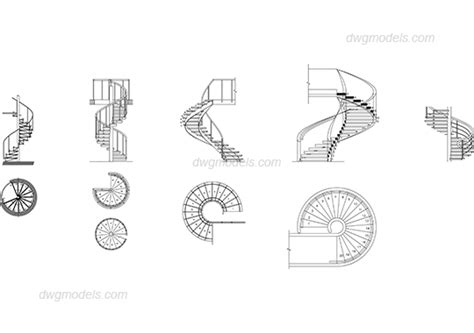 Spiral staircase DWG, free CAD Blocks download