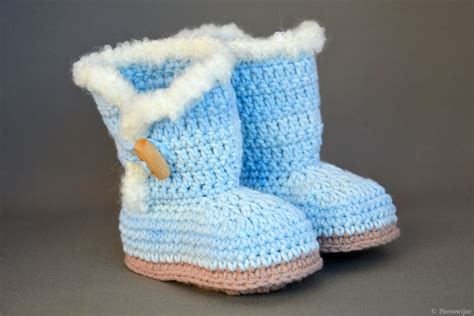 Handmade Blue Crocheted Baby Uggs Perfect Baby Shower T