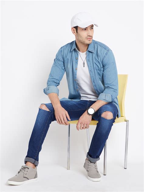 Buy Stylox Men S Stretchable Slim Fit Blue Jeans Online From