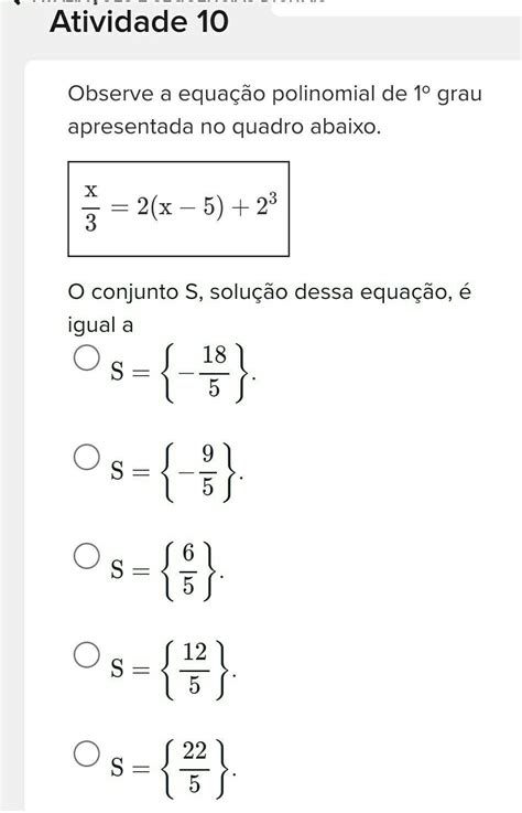 Equação Polinomial Do 1 Grau - 6