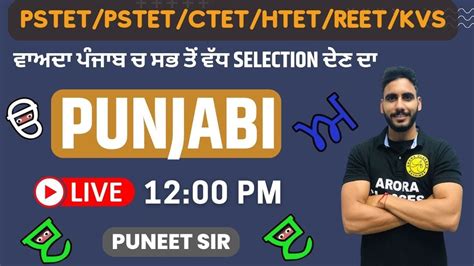 Pstet New Batch Punjabi By Puneet Sir Live Pm Day