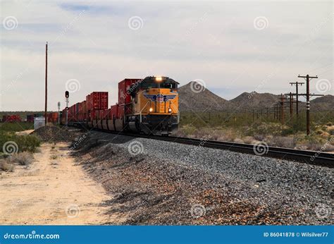 Union Pacific Freight Train Editorial Stock Photo - Image of desert