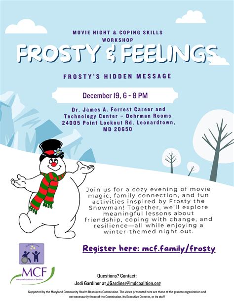 Frosty & Feelings - Maryland Coalition of Families
