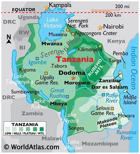 Geography of Tanzania, Landforms - World Atlas