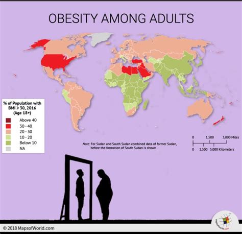 World Map Depicting Obesity Among Adults Answers