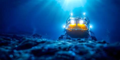 ROV extracting minerals in deep sea mining operation captured ...