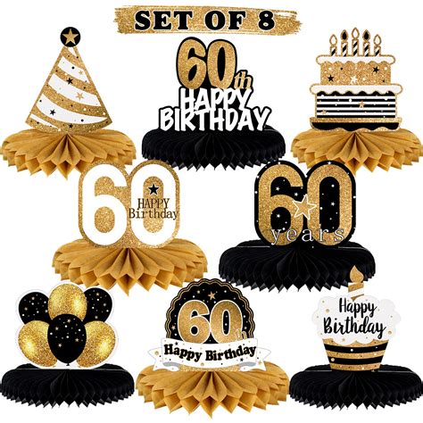 Buy Lingteer Happy 60th Birthday Table Honeycomb Centerpieces Cheers To