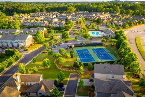 Aerial Picture Suburban Gated Community Southern United States During