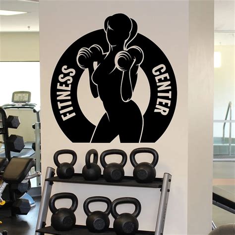 Fitness Center Wall Sticker Female Gym Sport Vinyl Sticker Home Wall