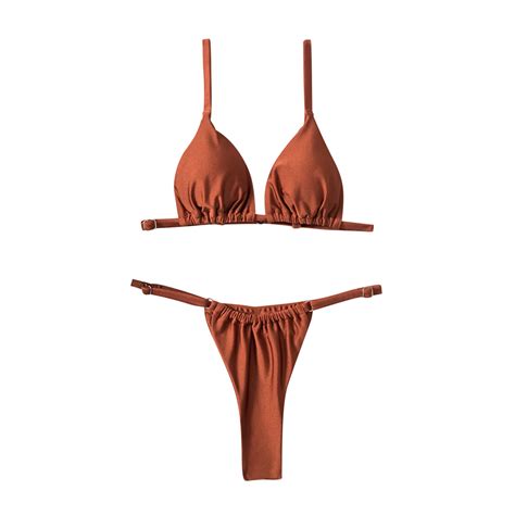 Hfyihgf Women Brazilian Bikini Piece Spaghetti Strap Triangle Top
