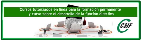 Csif Cursos Tutorizados En L Nea Para La Formaci N Permanente Del