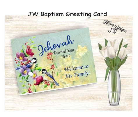 Jw Tsjw Baptism Greeting Cardjehovah Touched Your Etsy