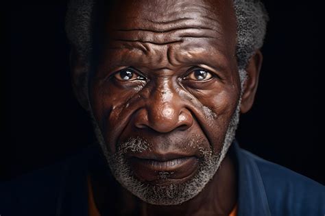 Premium Photo Mature Old Black Man With Wise Eyes And A Wrinkled Face