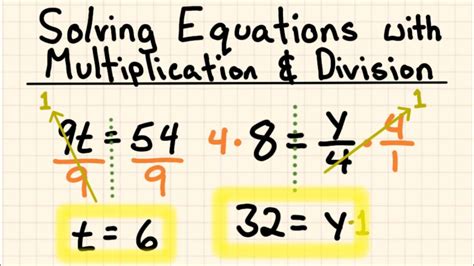 Solving One Step Multiplication And Division Equations