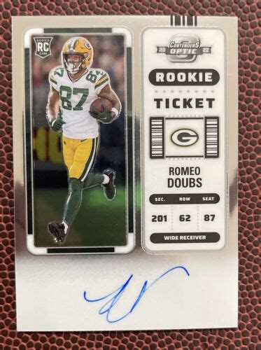 2022 Panini Contenders Optic Romeo Doubs Rookie Ticket On Card Auto