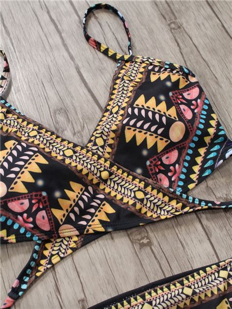 Tribal Bikini Tribal Swimsuit Aztec Bikini Push Up Bikini Etsy