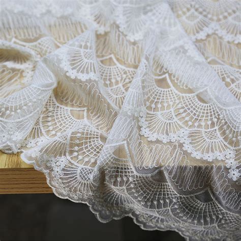 Vintage Style Lace Fabric In Beige French Sheer Curtain Lace Etsy In